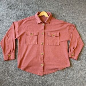 Pink women’s Button Shacket Jacket size Medium